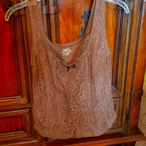 Lace covered tank top